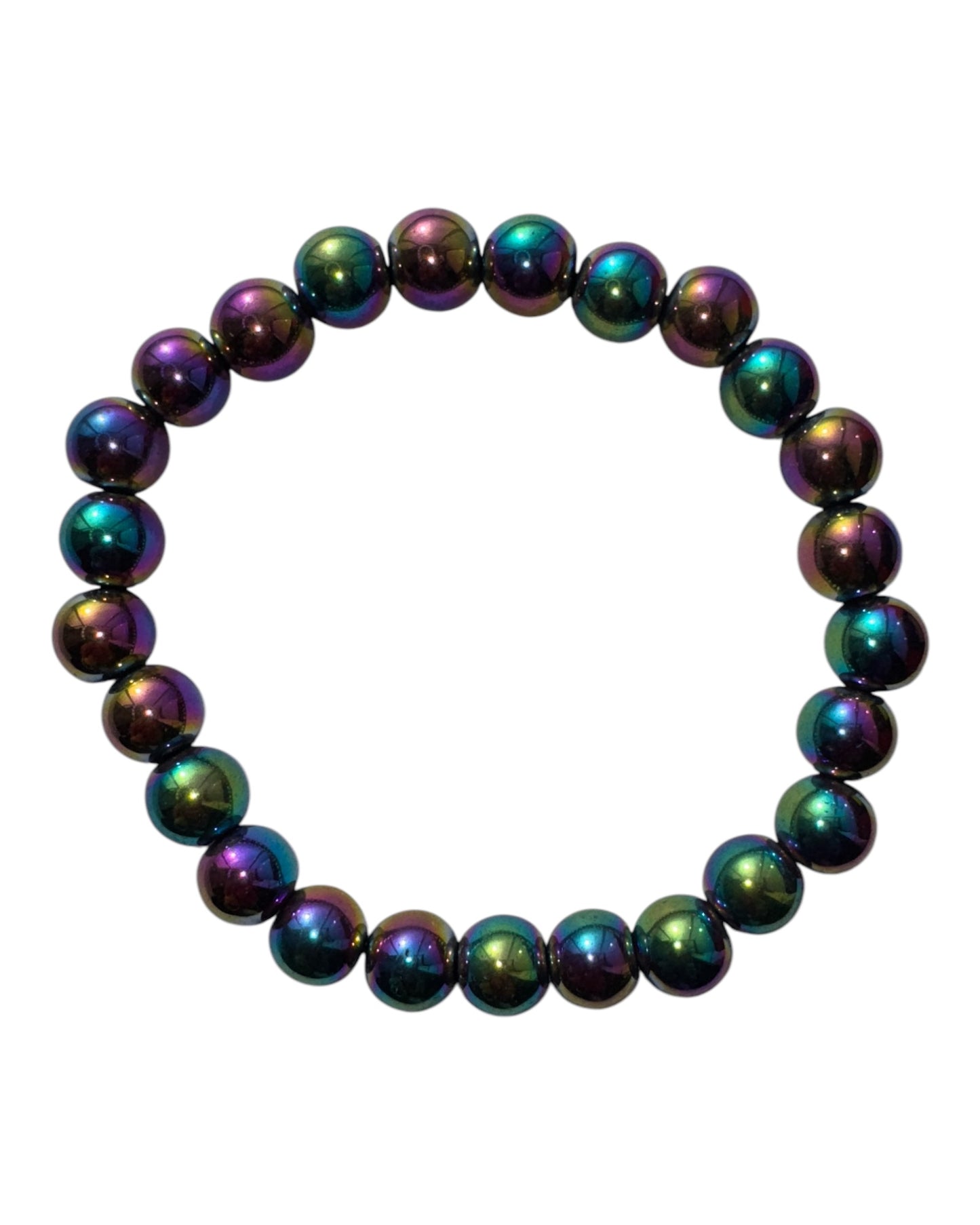 8mm round Rainbow Hematite