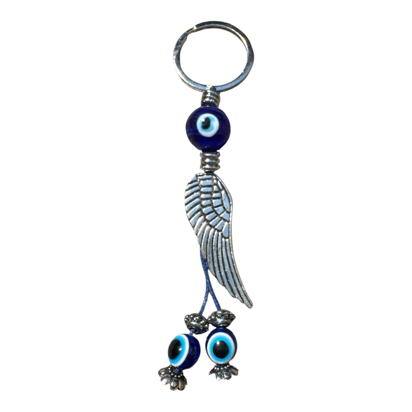 KEY CHAIN-EVIL EYE-ANGEL WING 5″