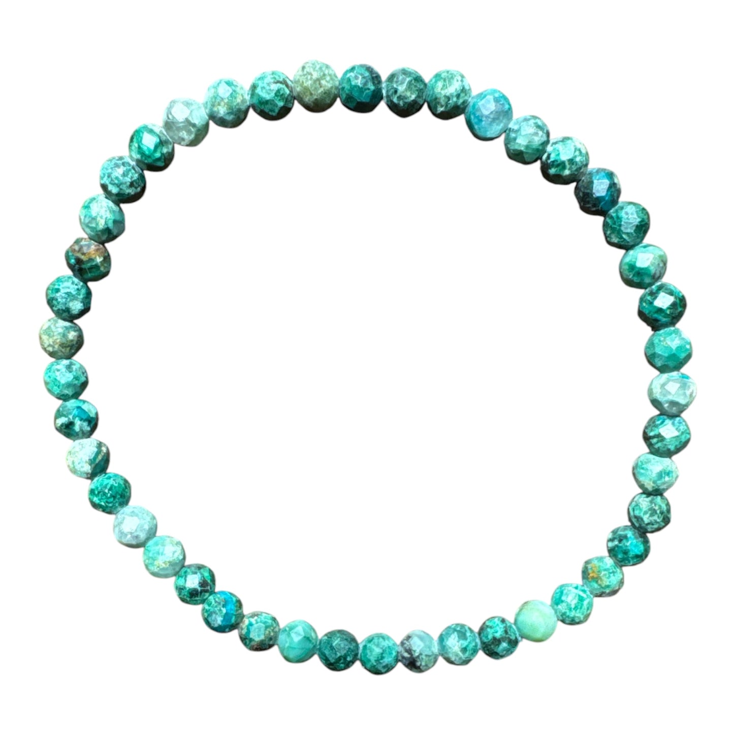4mm round faceted Azurite bracelet