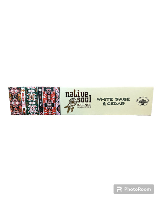 (Native Soul) White Sage & Cedar Incense Sticks
