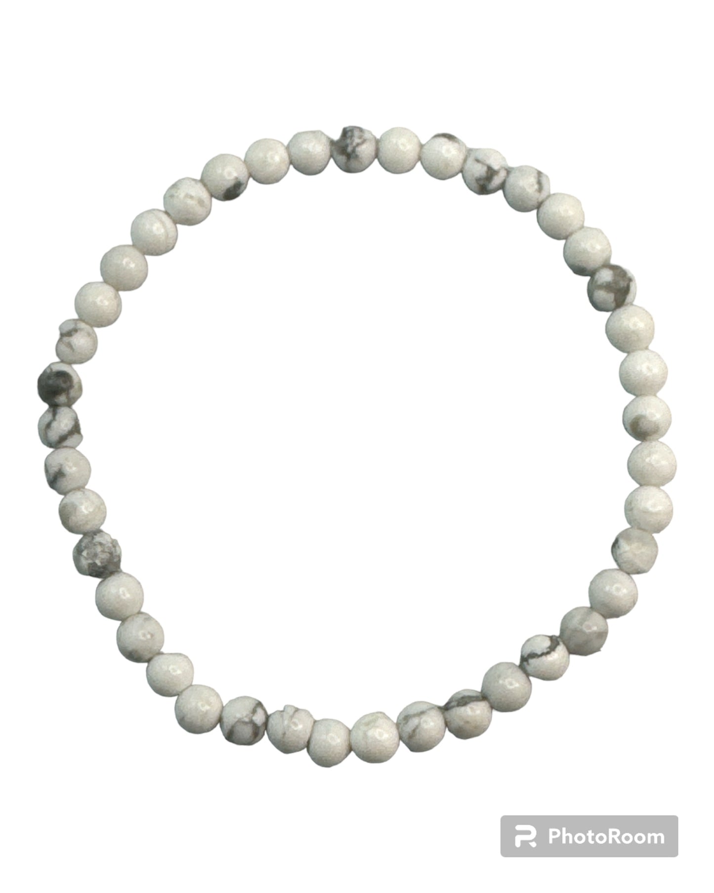 4mm round Howlite bracelet