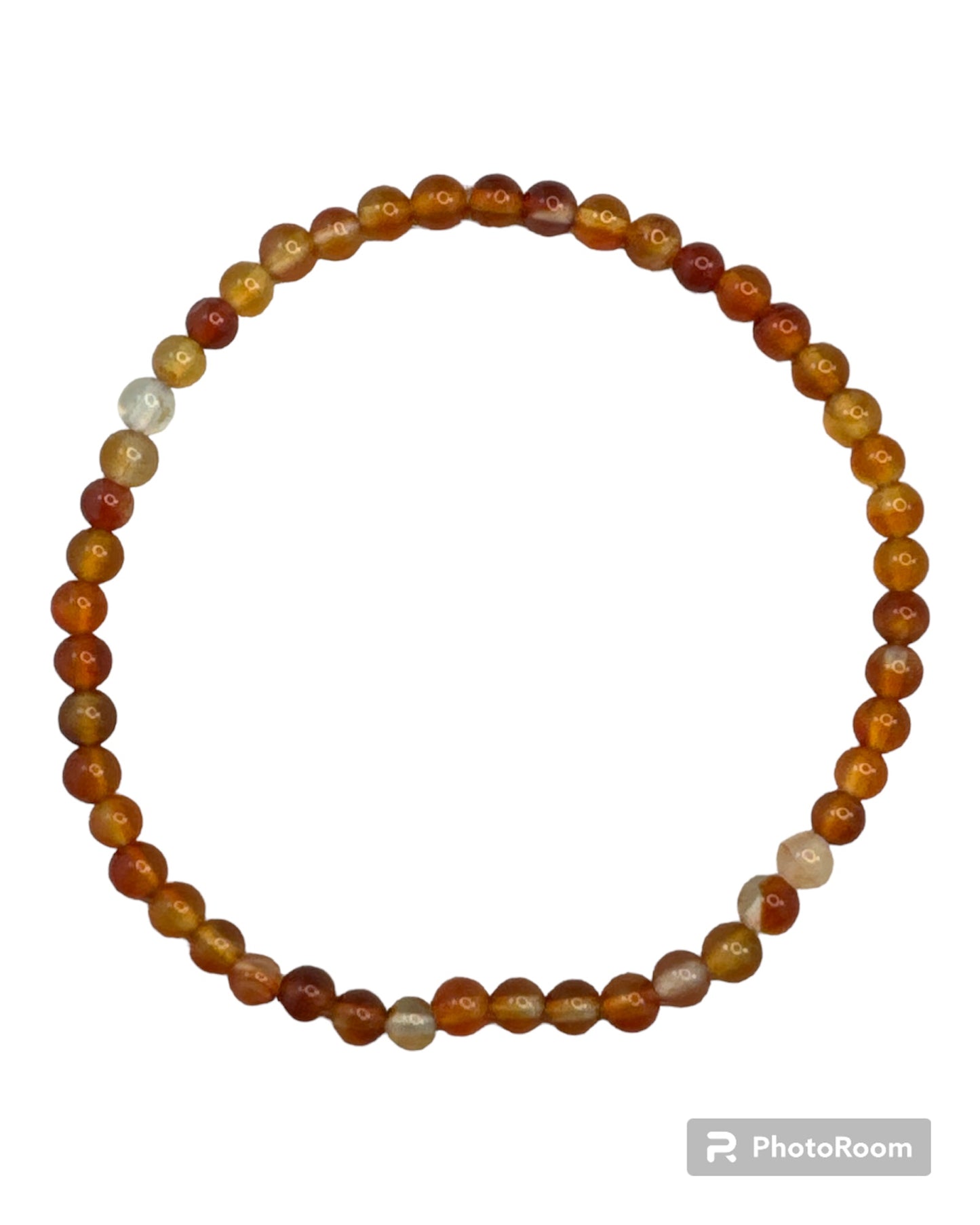 4mm round Red/Brown Agate bracelet
