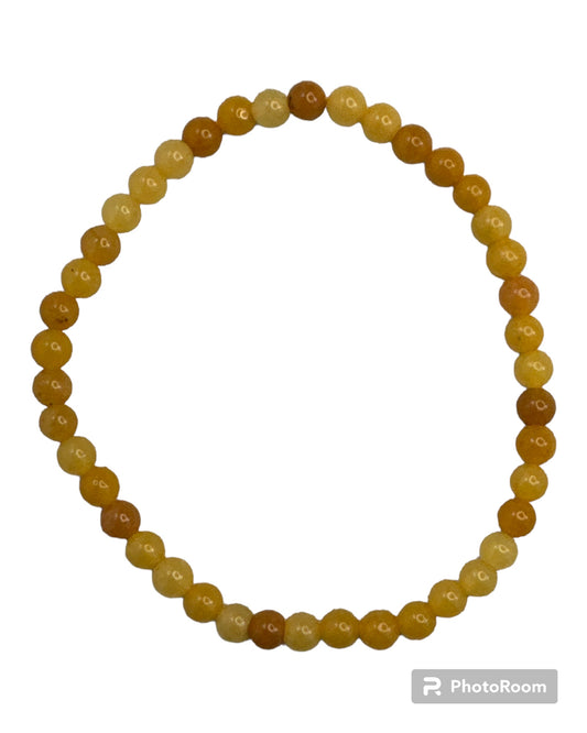 4mm round Yellow Jade bracelet