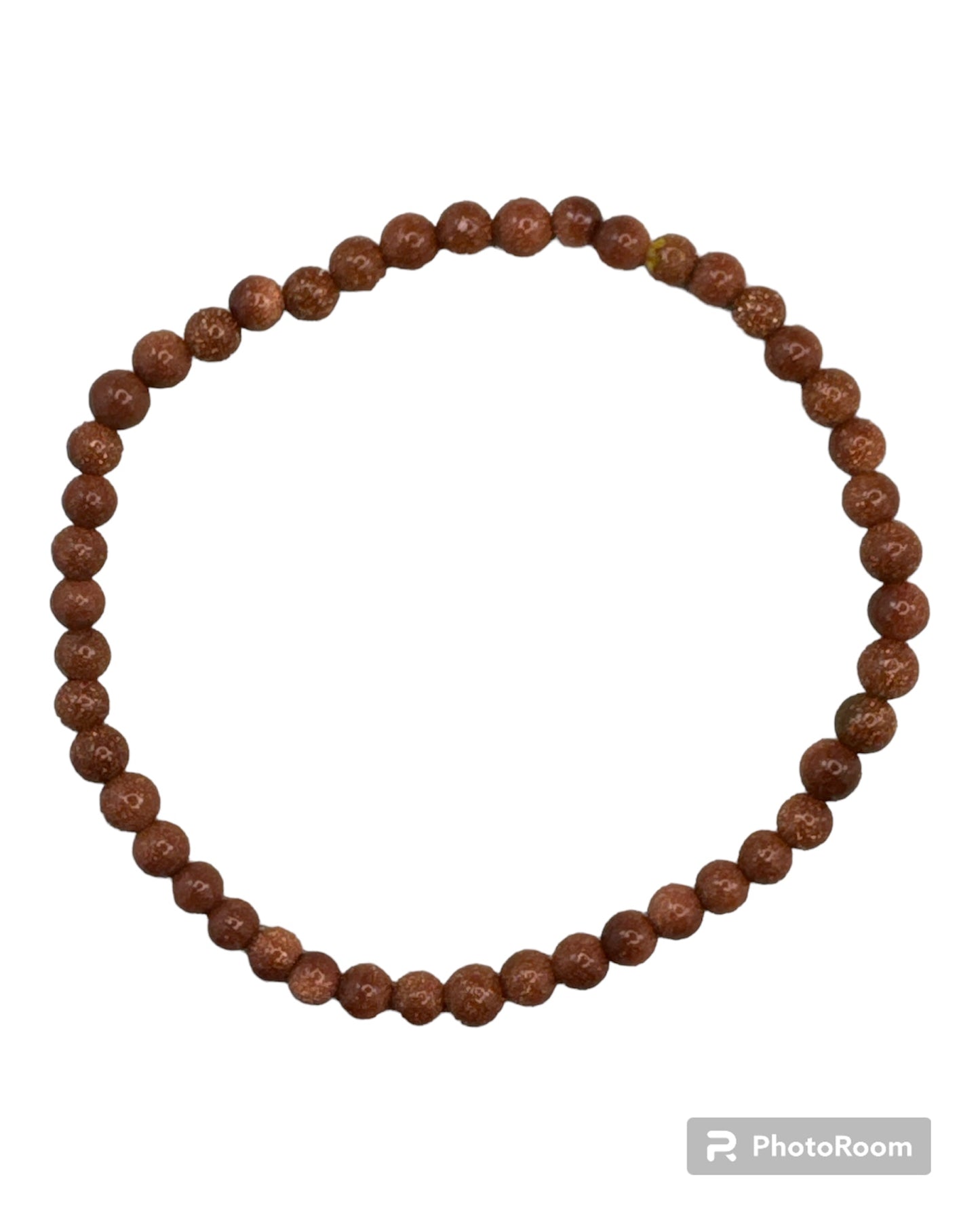 4mm round Gold Sandstone (Goldstone) bracelet