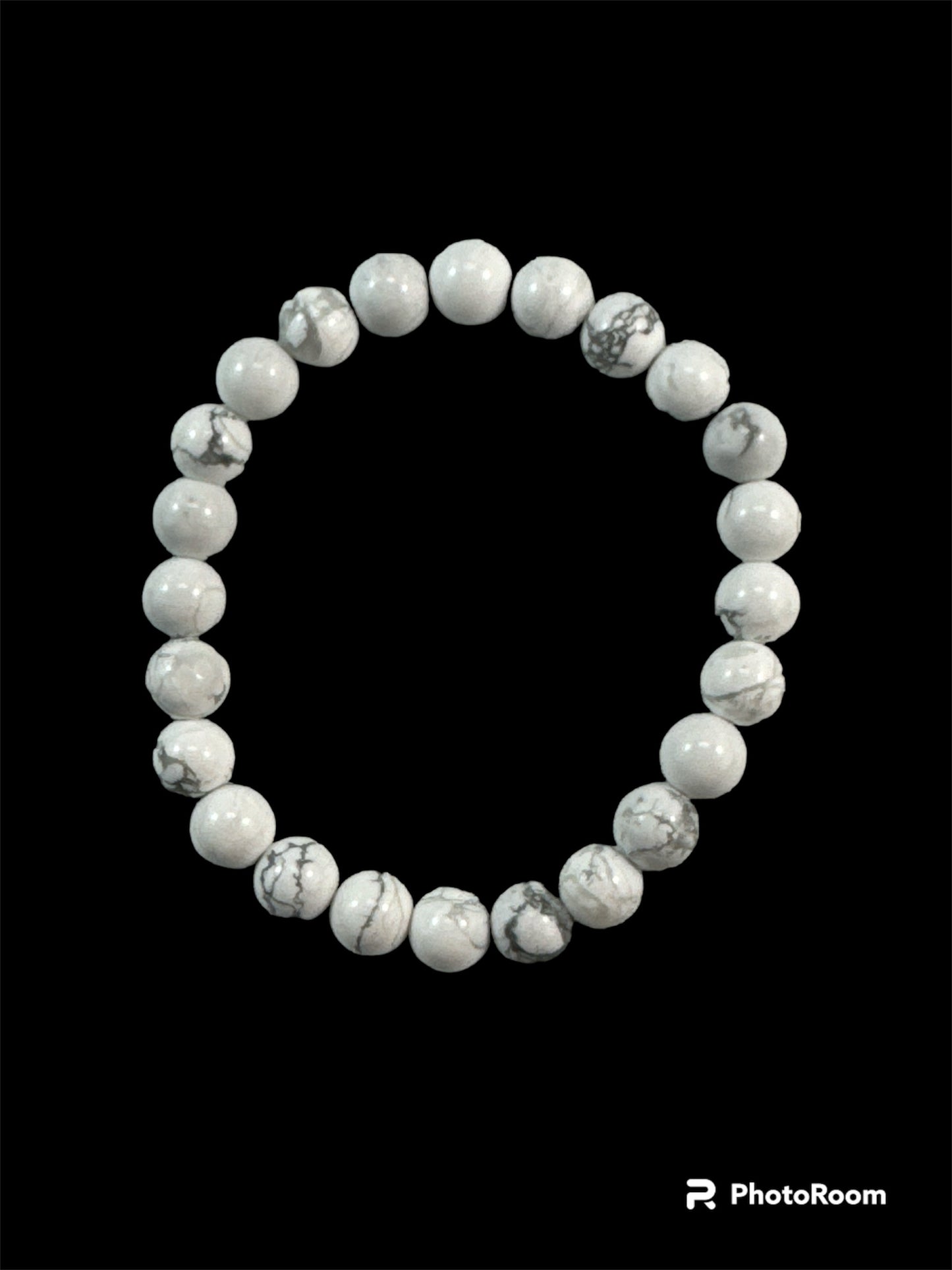 8mm round Howlite bracelet