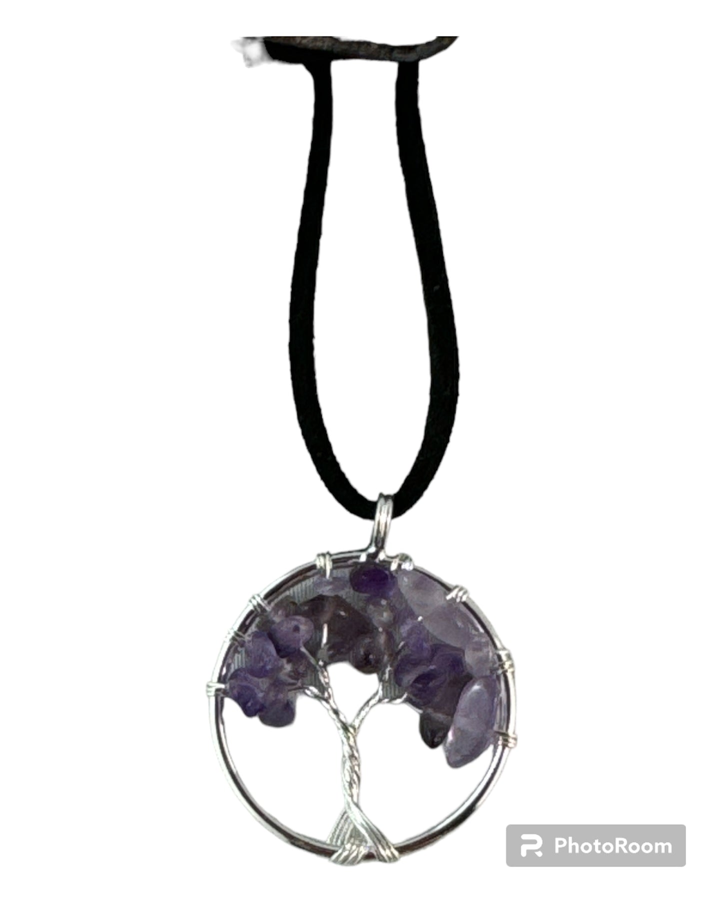 Amethyst Crystal pendant (Tree of Life)