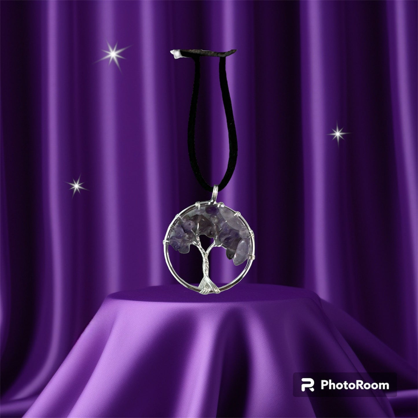 Amethyst Crystal pendant (Tree of Life)