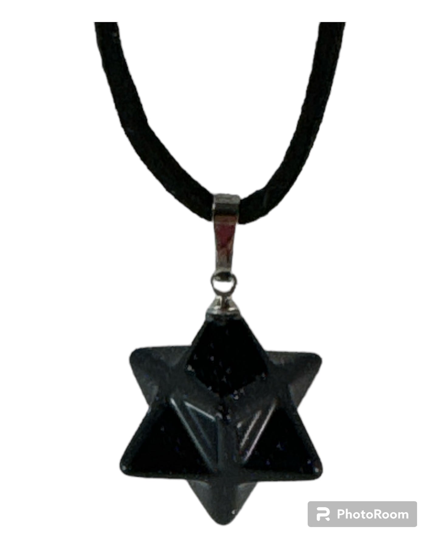 Blue Goldstone Merkabas pendant
