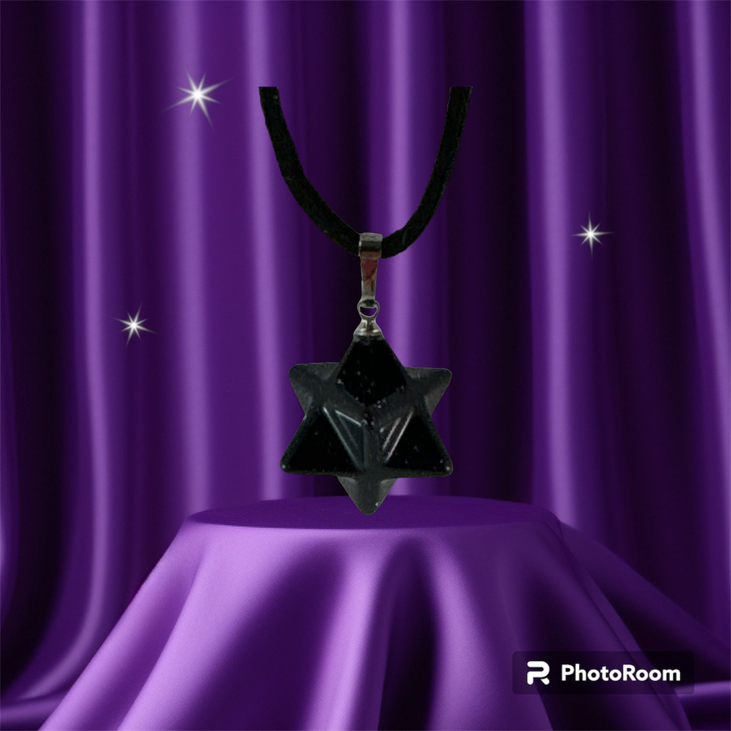 Blue Goldstone Merkabas pendant