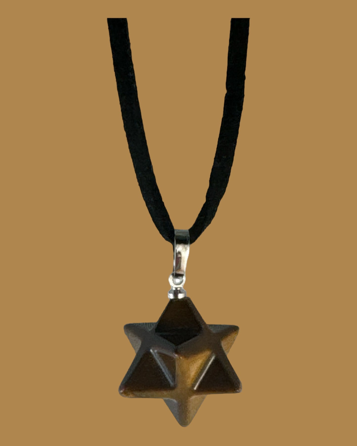 Gold Tiger Eye Merkabas Pendant