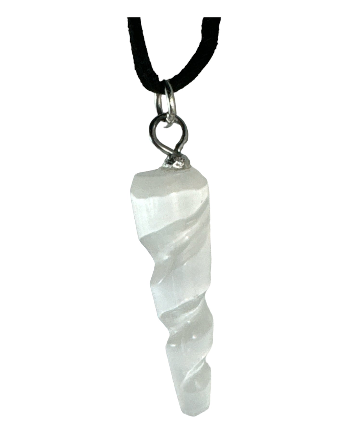 Selenite icicle pendant