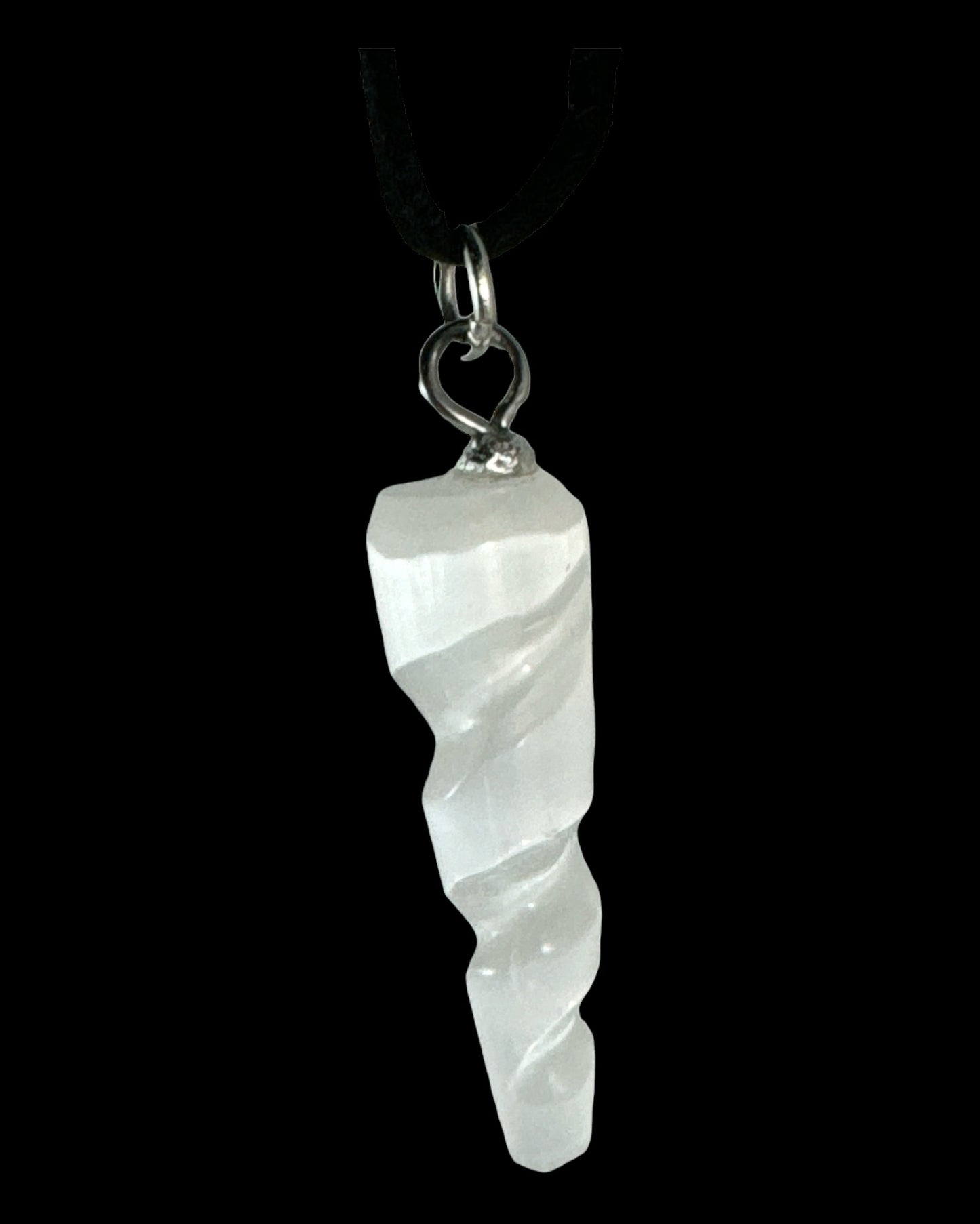 Selenite icicle pendant