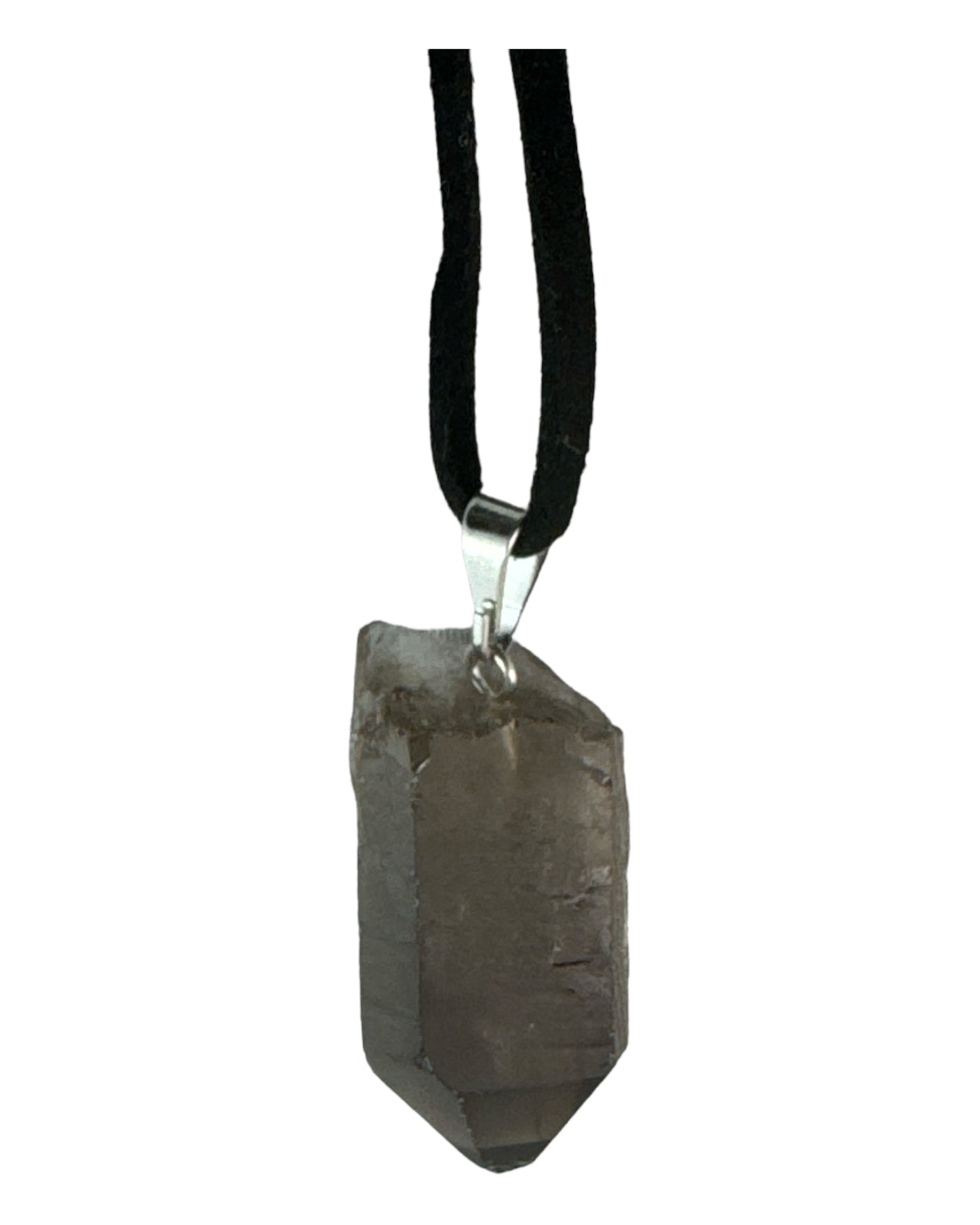 Smoky Quartz pendant (raw/ terminated vertical point)