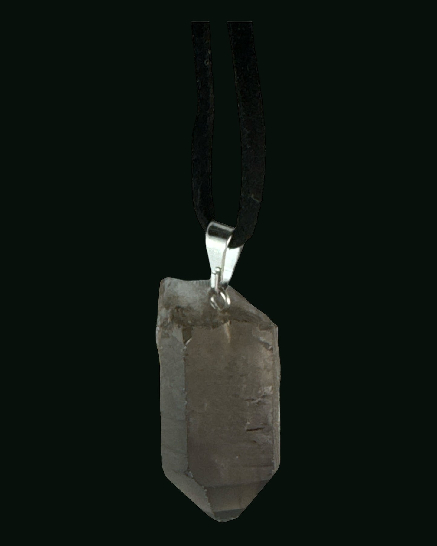 Smoky Quartz pendant (raw/ terminated vertical point)