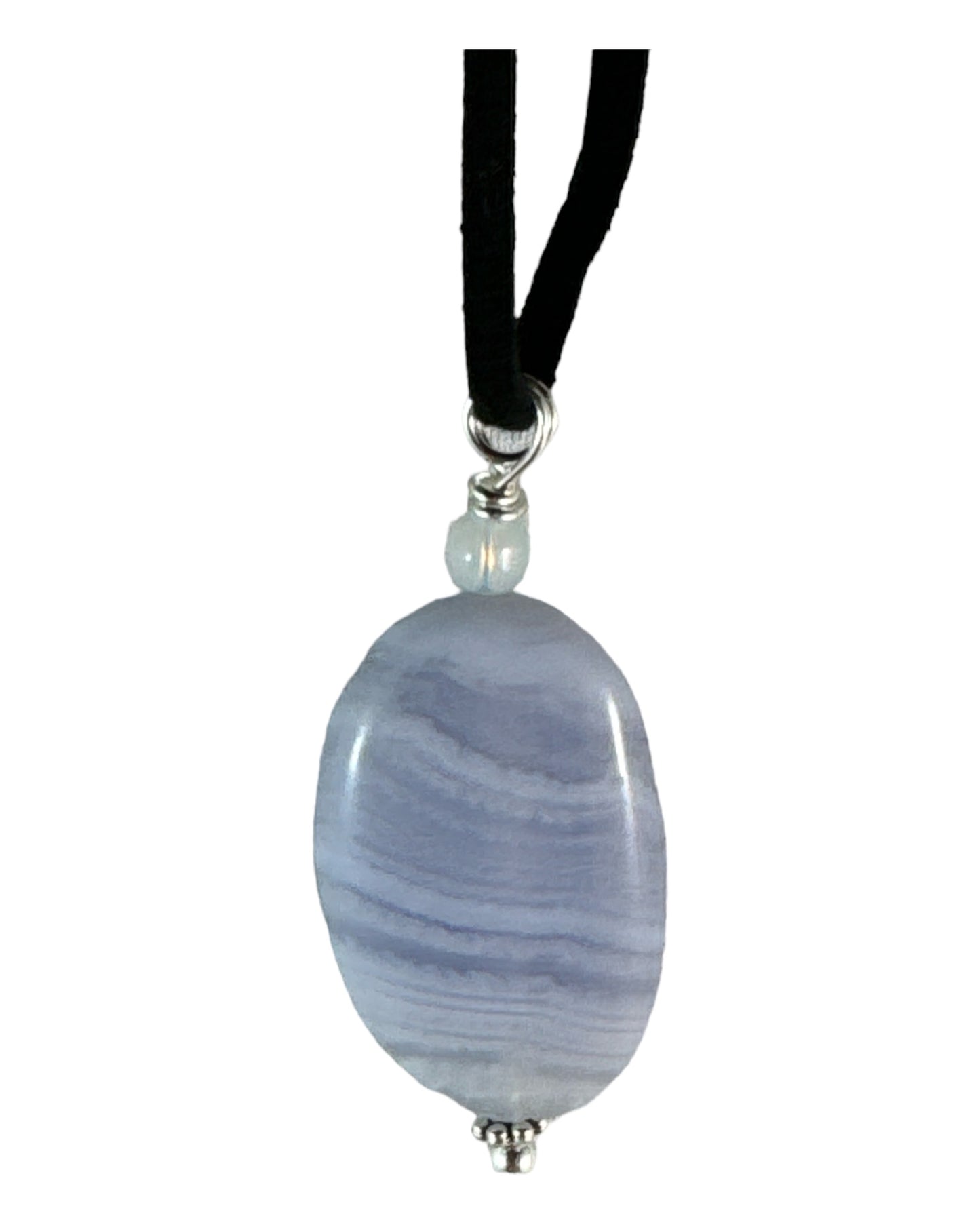 Blue-Lace Agate pendant (Oval)