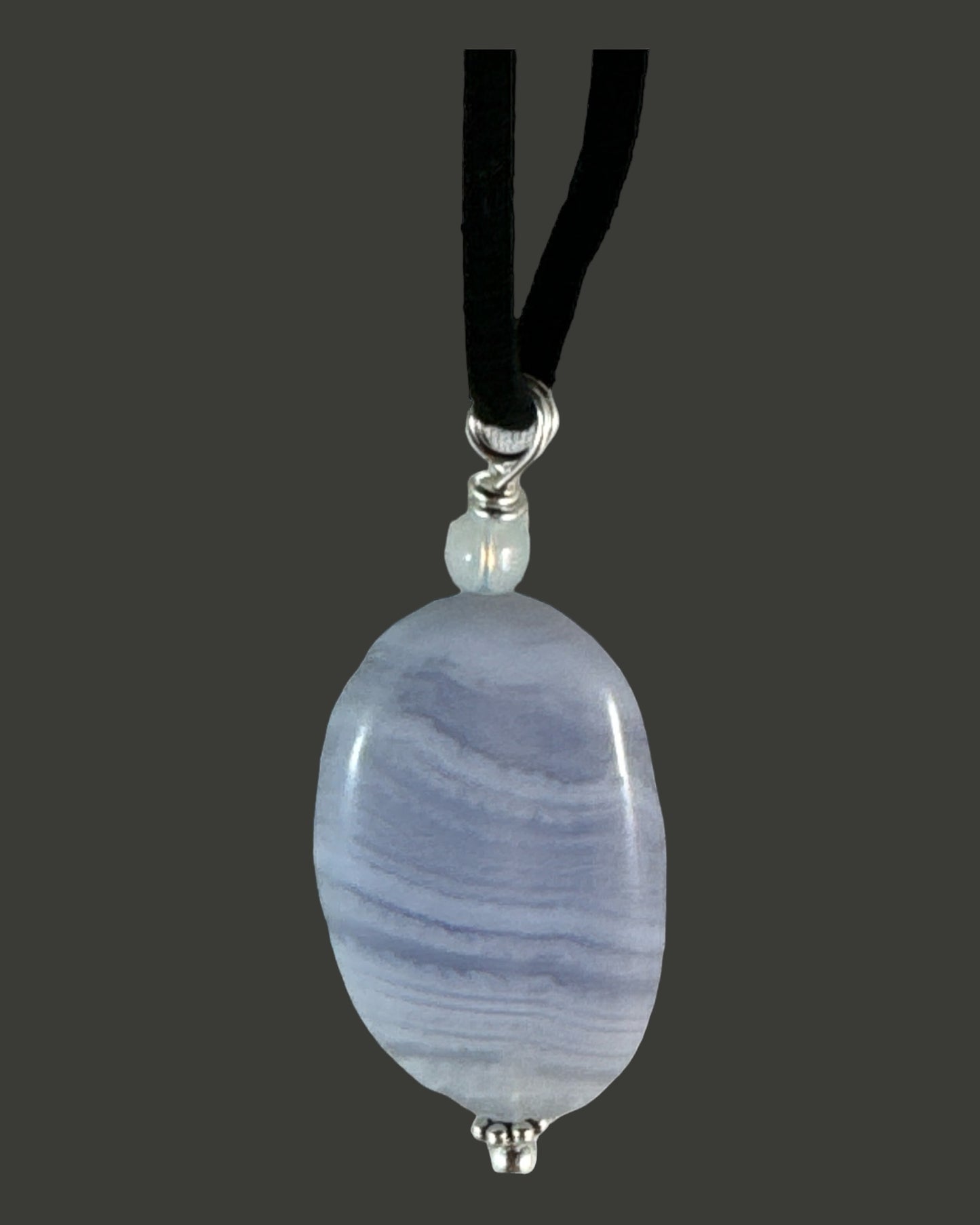 Blue-Lace Agate pendant (Oval)