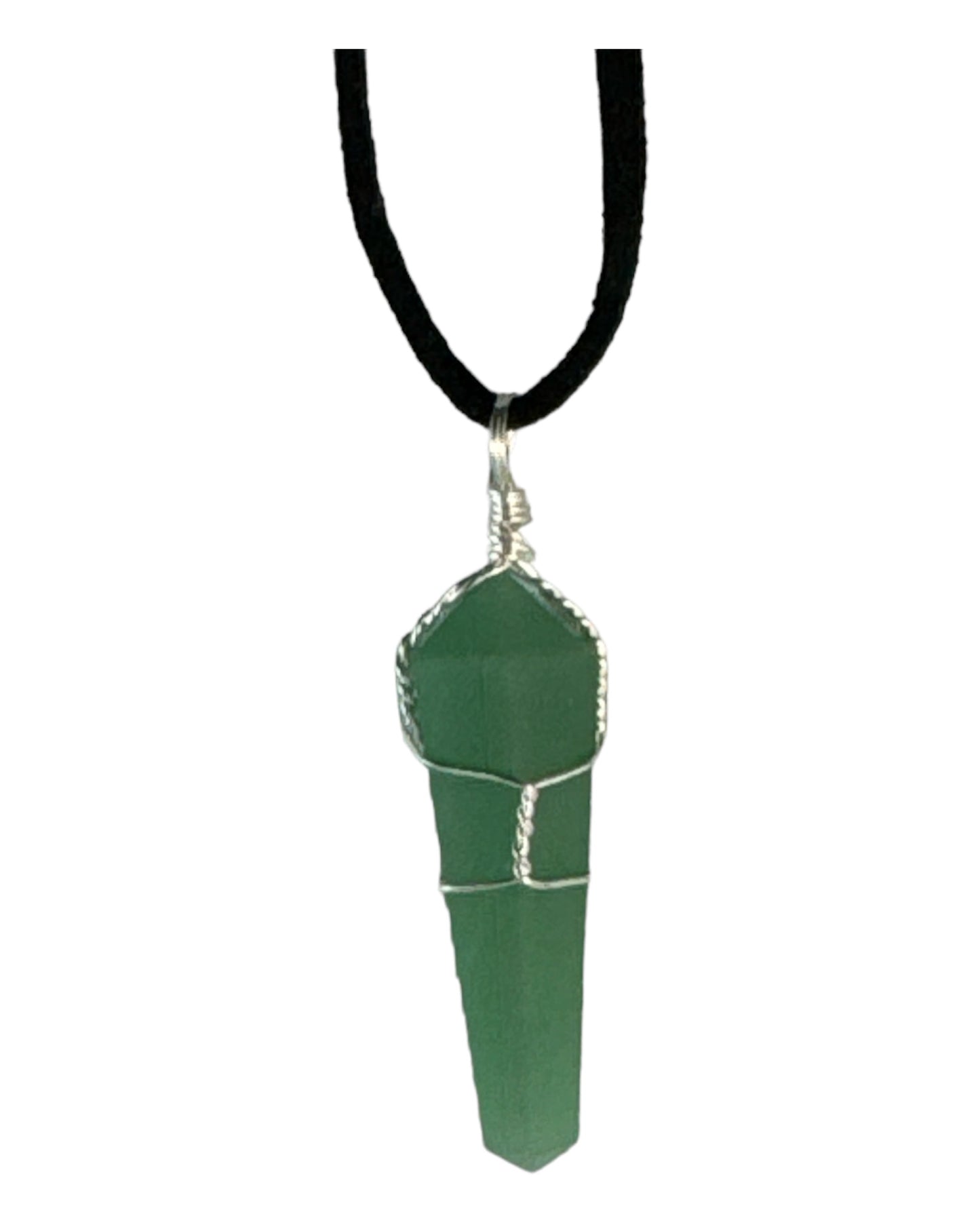 Green Aventurine pendant (vertical drop double terminated)
