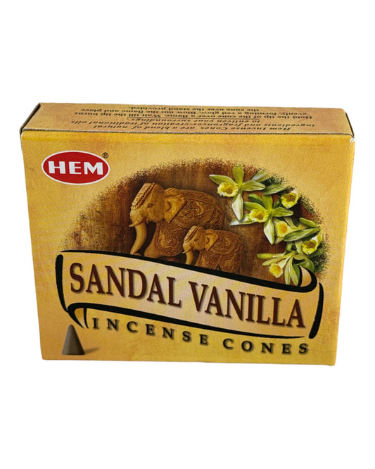 Sandalwood & Vanilla Incense Cones (HEM)