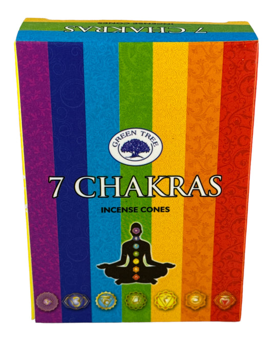 7 Chakras Incense Cones (GREEN TREE)
