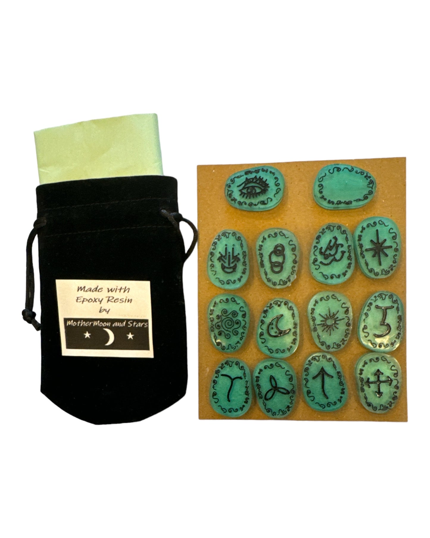 Witch Runes (black on green)