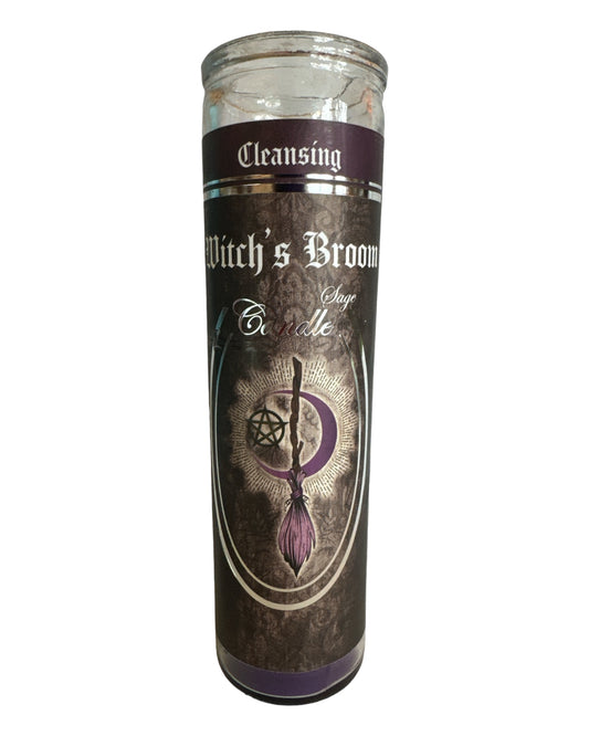 Witch's Broom- Cleansing 7 Day Candle (Sage)