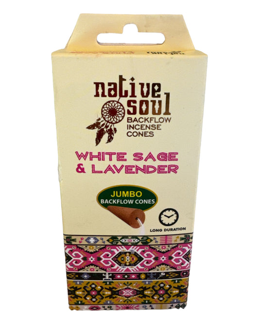 Native Soul White Sage & Lavender Backflow Incense Cones