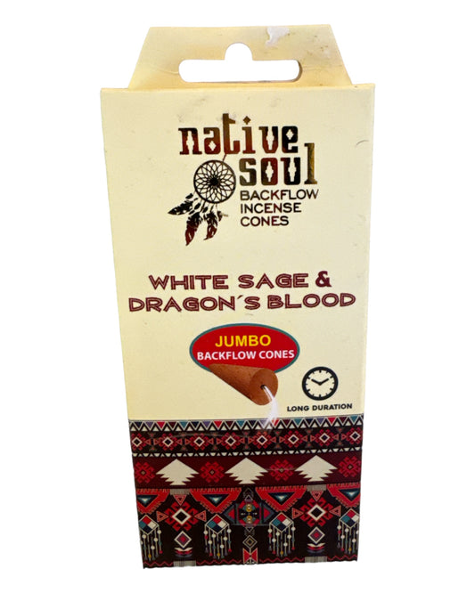 Native Soul White Sage & Dragon's Blood Backflow Incense Cones