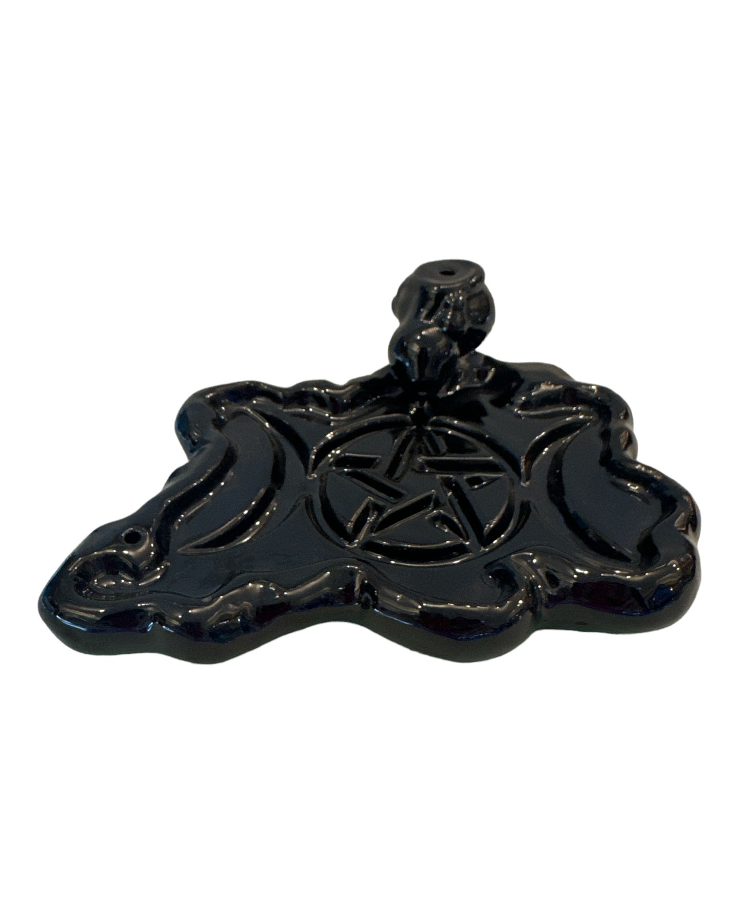 Triple Moon - CERAMIC BACKFLOW INCENSE HOLDER 4.75″X5.75″H