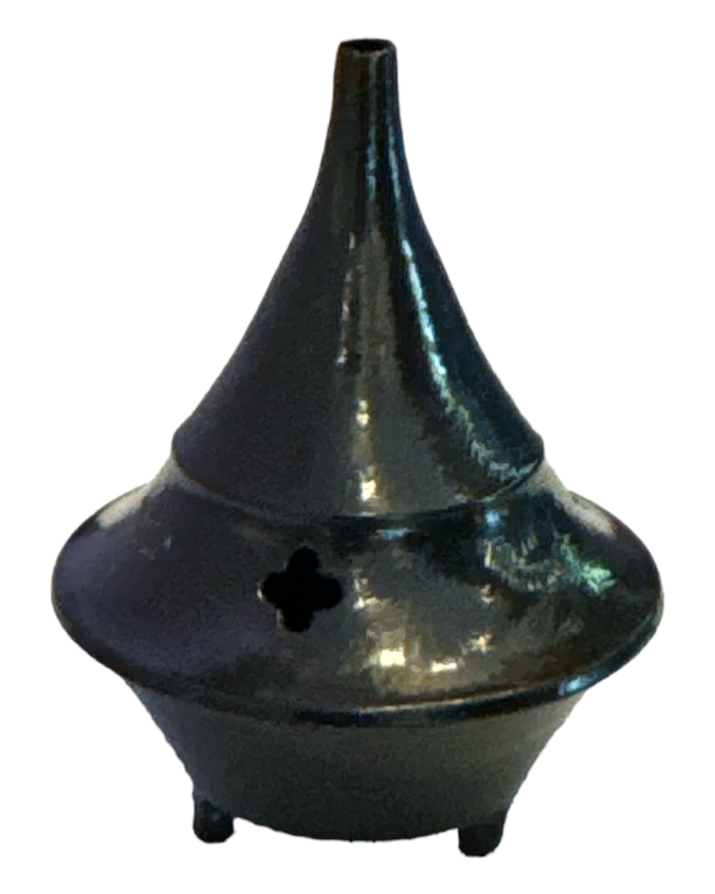 BRASS INCENSE BURNER/BLACK-2″