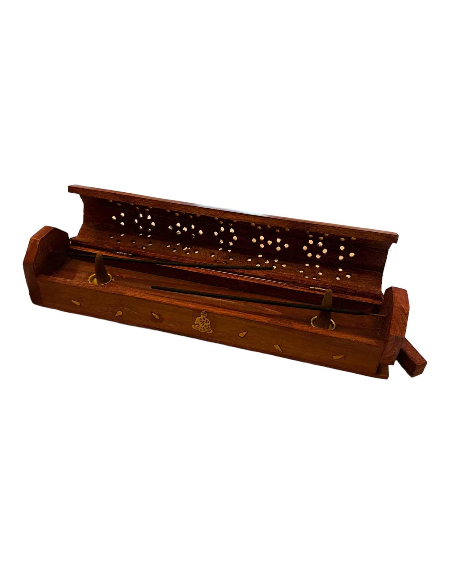 WOOD INCENSE STORAGE BOX/BUDDHA EYES-12″