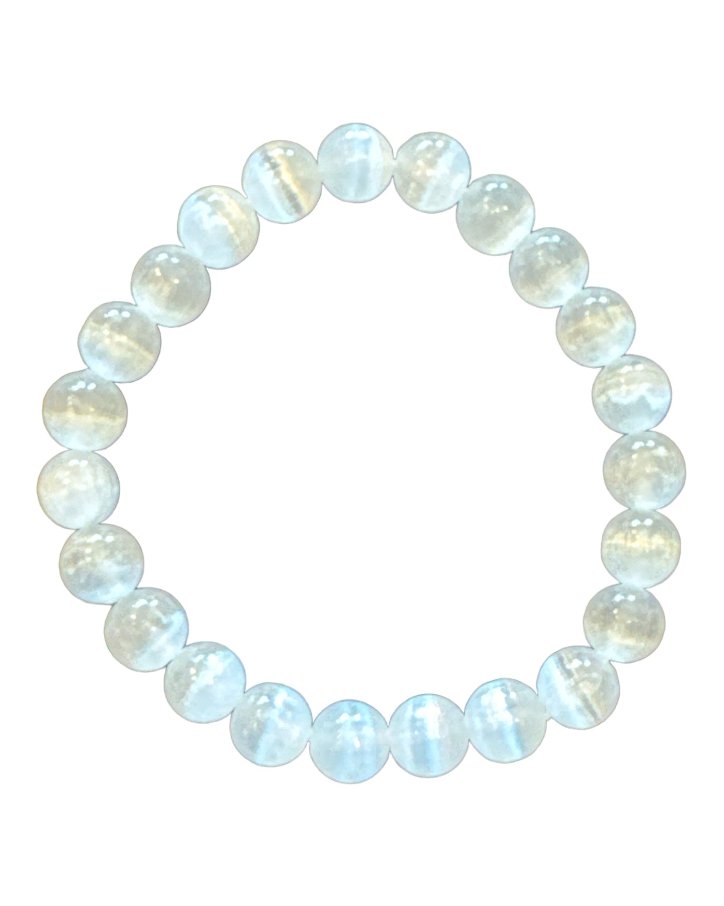 8mm round Selenite Bracelet