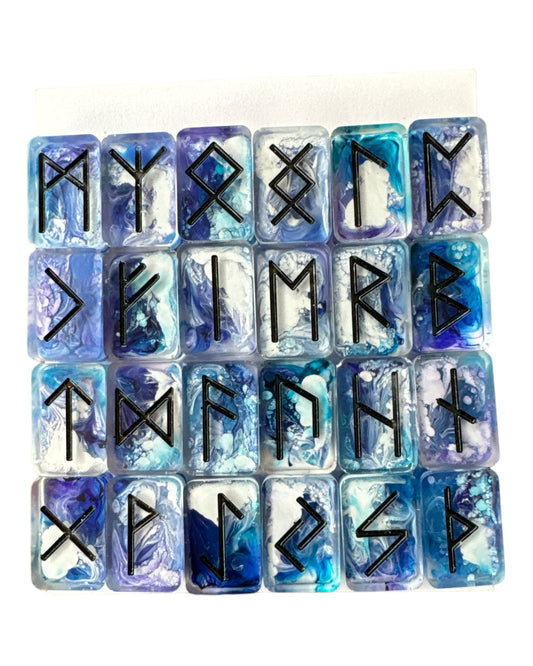 Elder Futhark or Celtic Runes (Blue/ Purple/White)