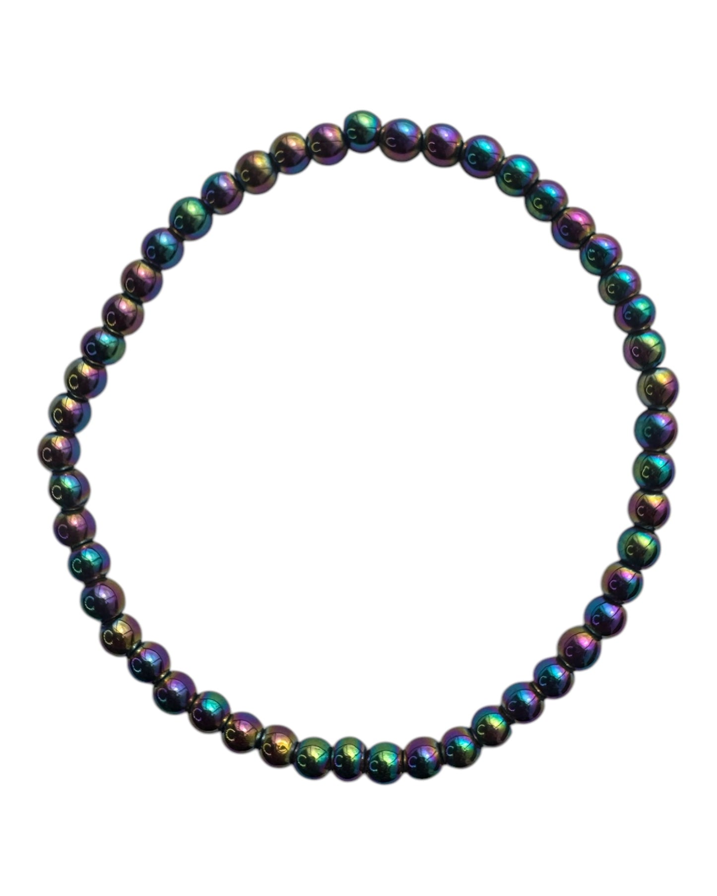 4mm round Rainbow Hematite