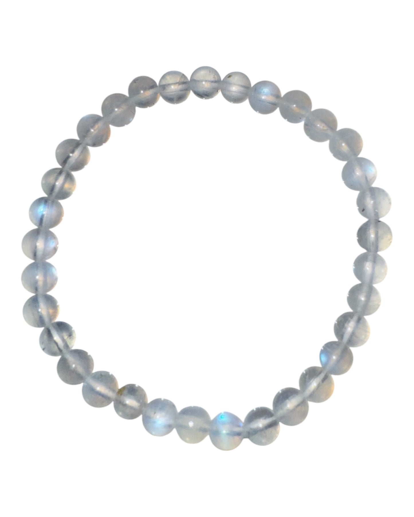 6-7mm round Rainbow Moonstone bracelet