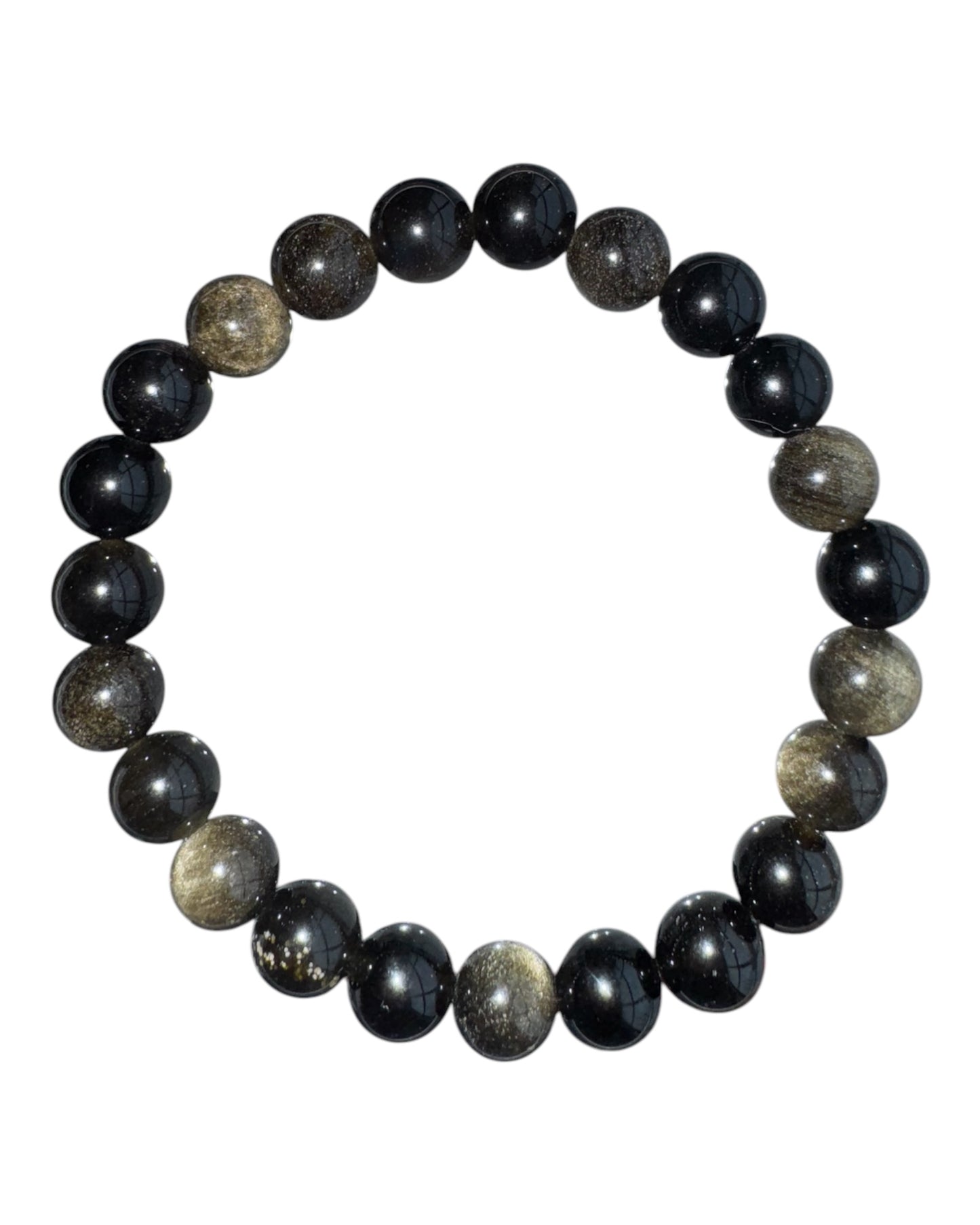 8mm round Goldsheen Obsidian bracelet