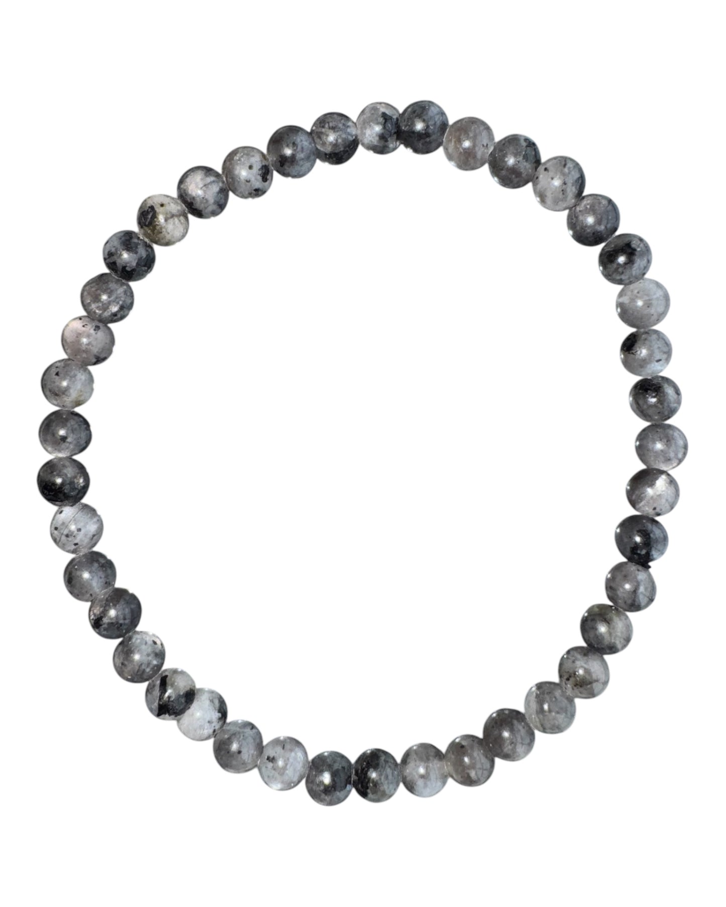 4mm round Black Labradorite (Larvakite) bracelet