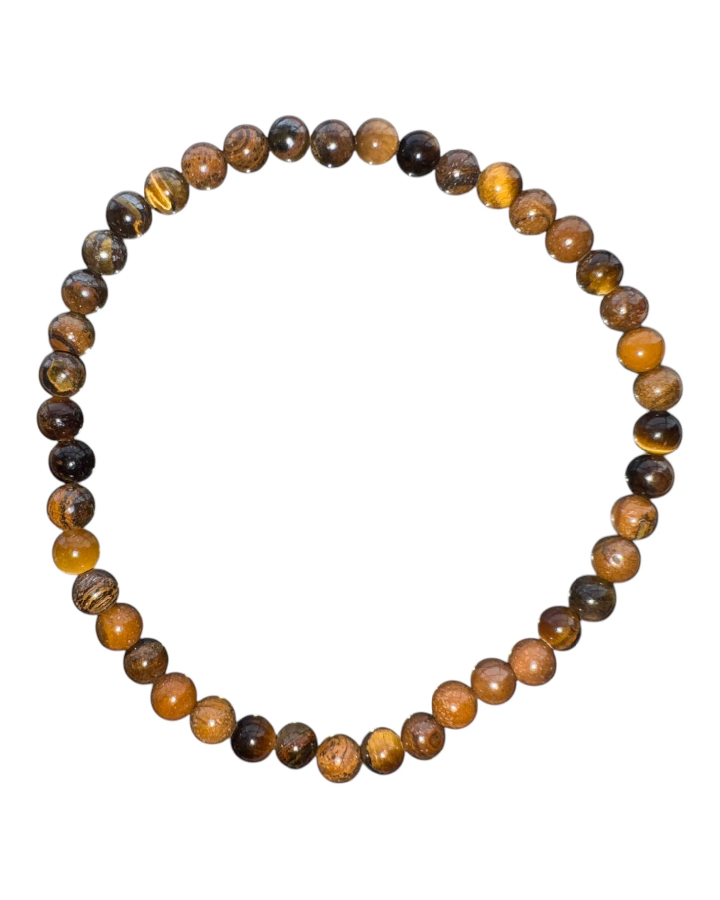 4mm round Gold Tiger Eye bracelet