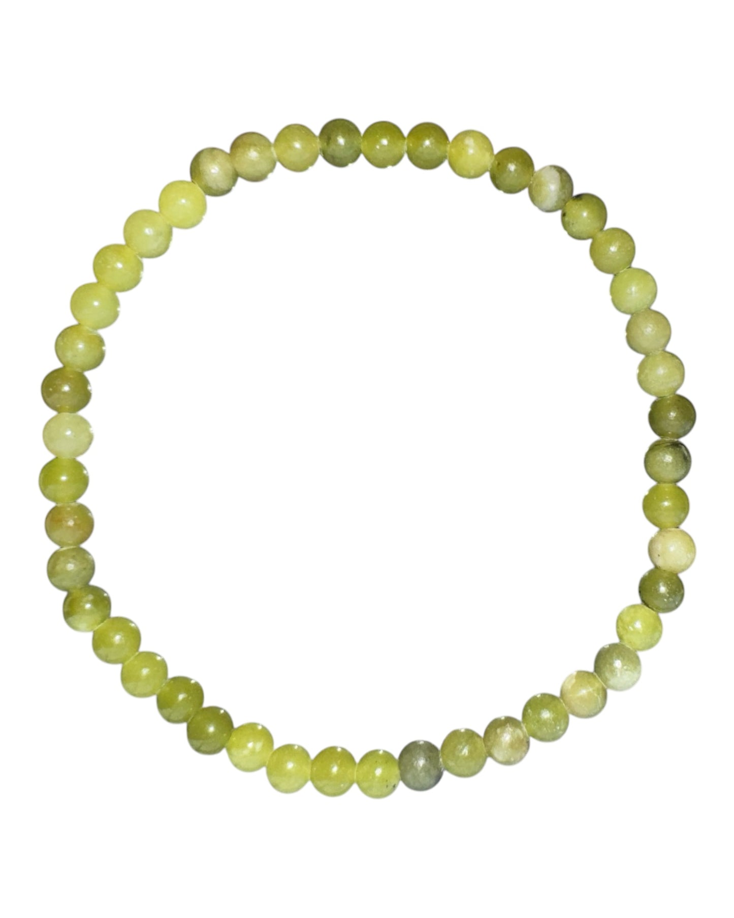 4mm round Green Jade bracelet