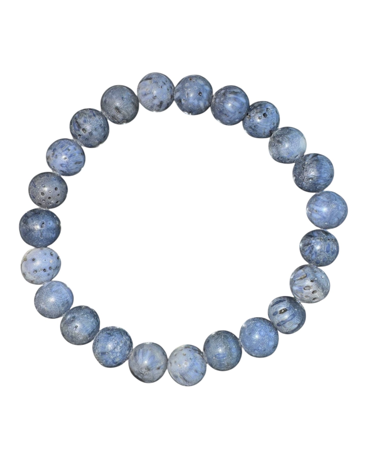 8mm round Blue Coral bracelet