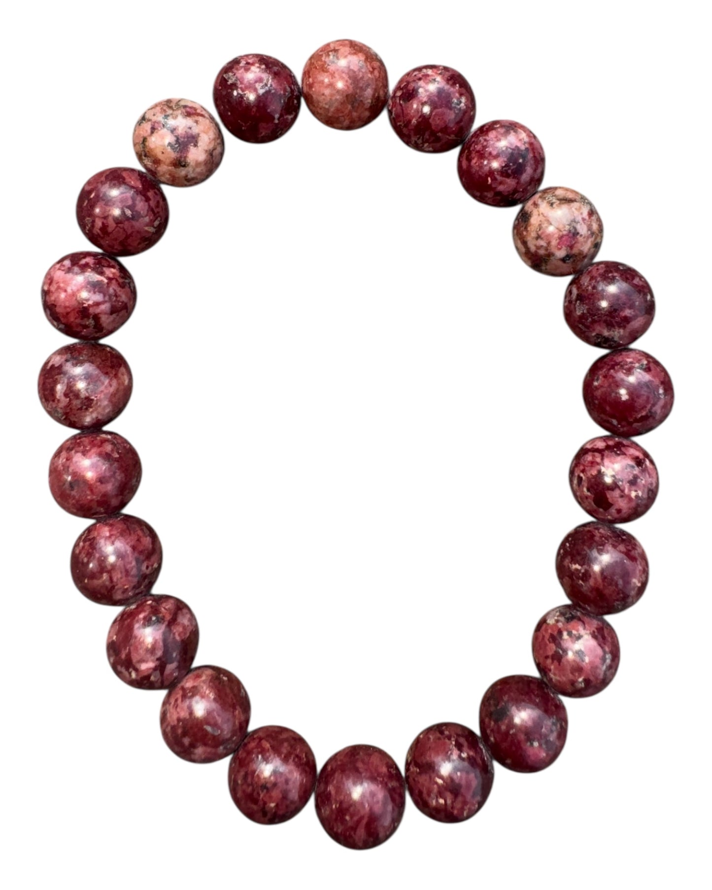 8mm round Eudialyte bracelet