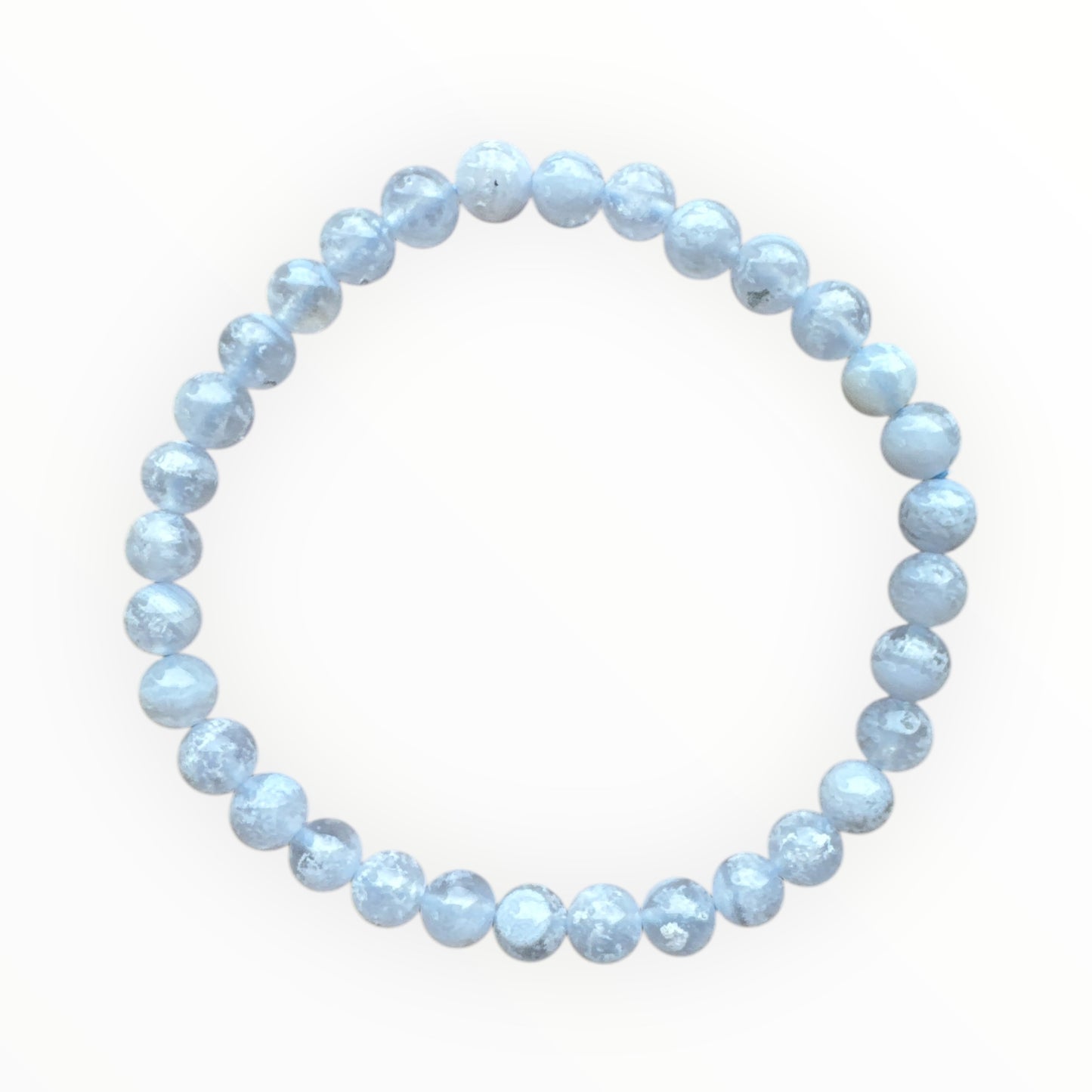 6mm round Blue-lace Agate bracelet