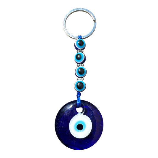 KEY CHAIN-EVIL EYE-BEAD STRING 4.5″
