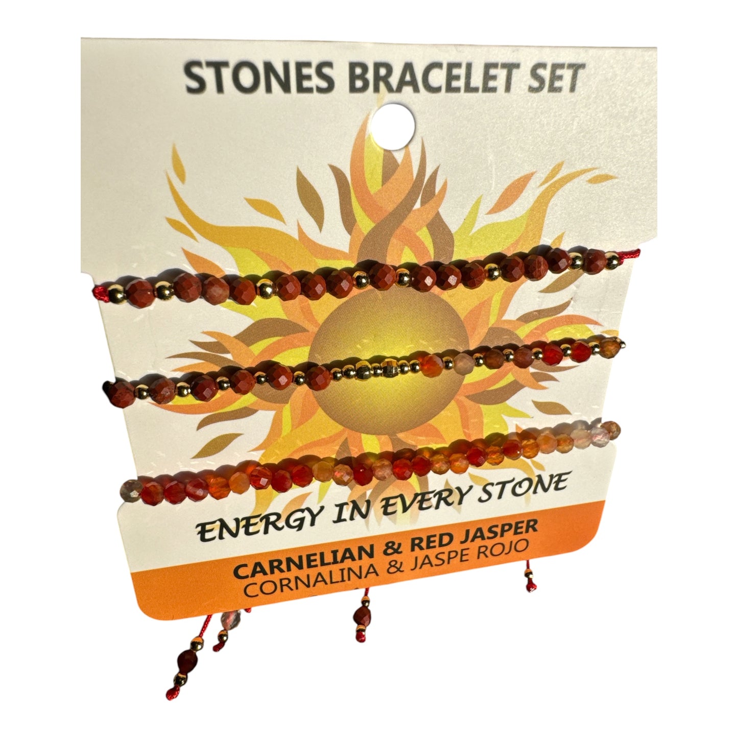 3mm round faceted Carnelian & Red Jasper crystal bracelet