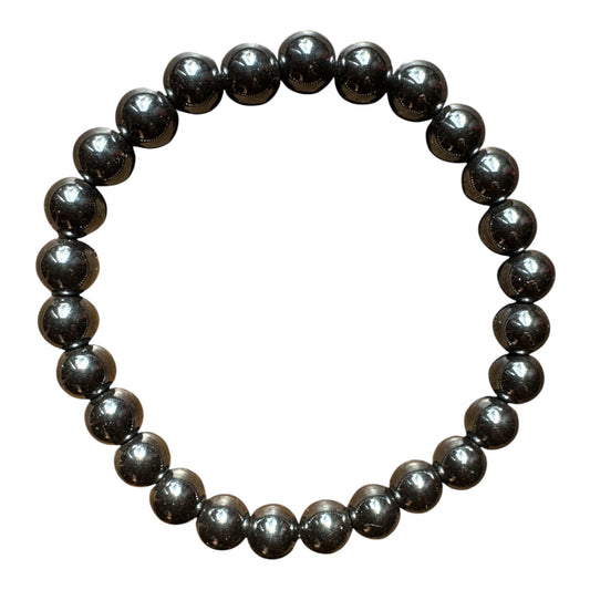 Mens 8mm round Hematite Bracelet
