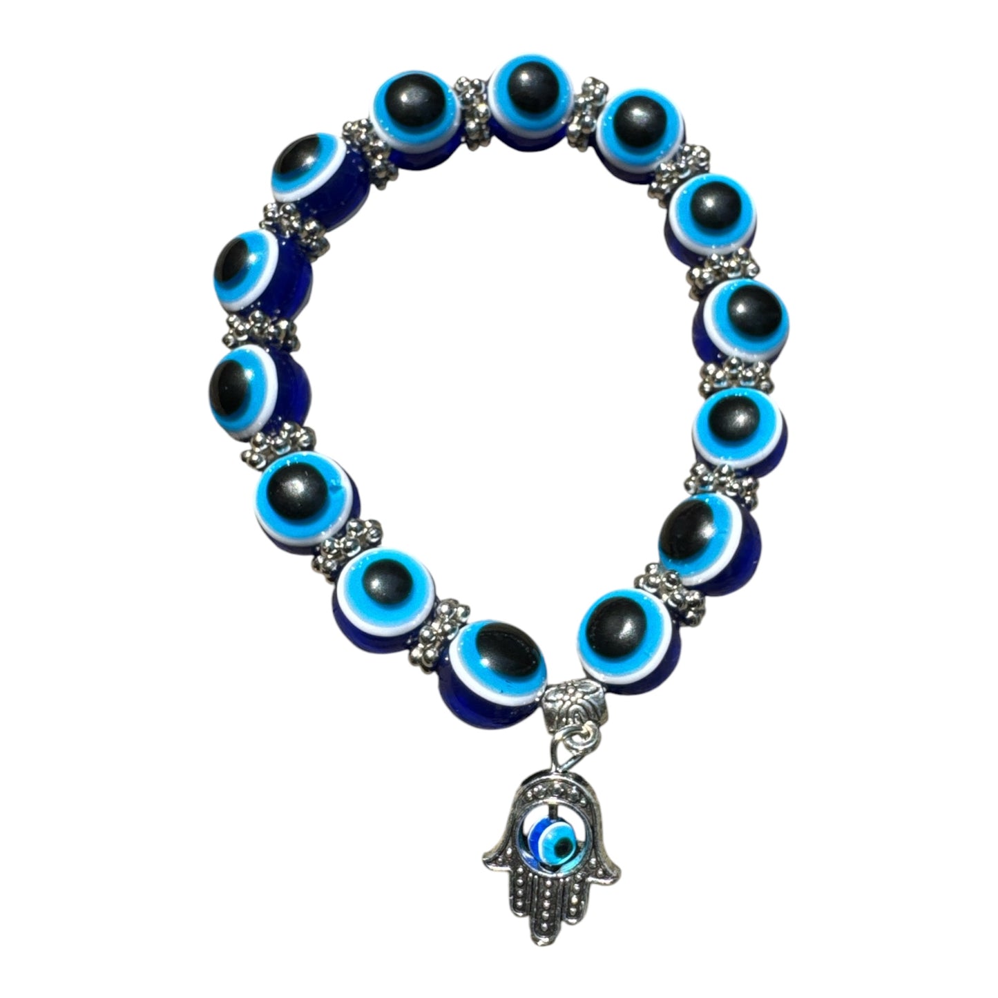 Evil Eye/ Hand of Fatima Cobalt Resin Beads Protection Bracelet