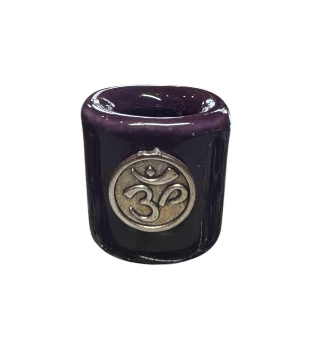 Purple OM mini ritual candle holder