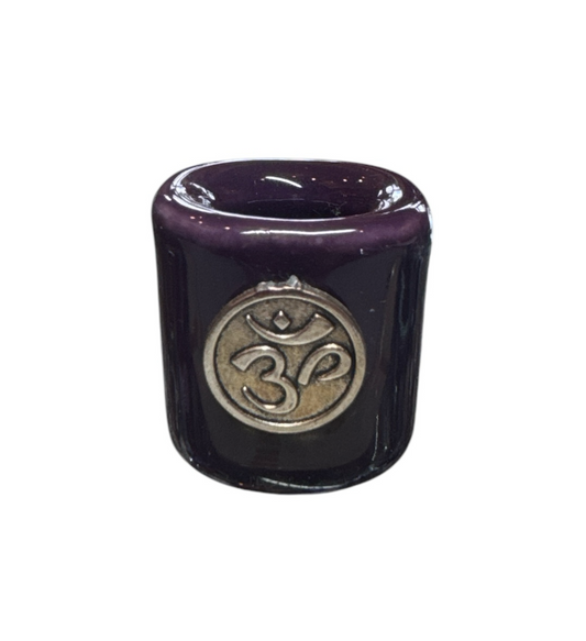 Purple OM mini ritual candle holder