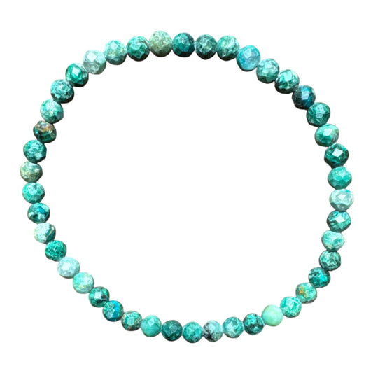 4mm round faceted Azurite bracelet