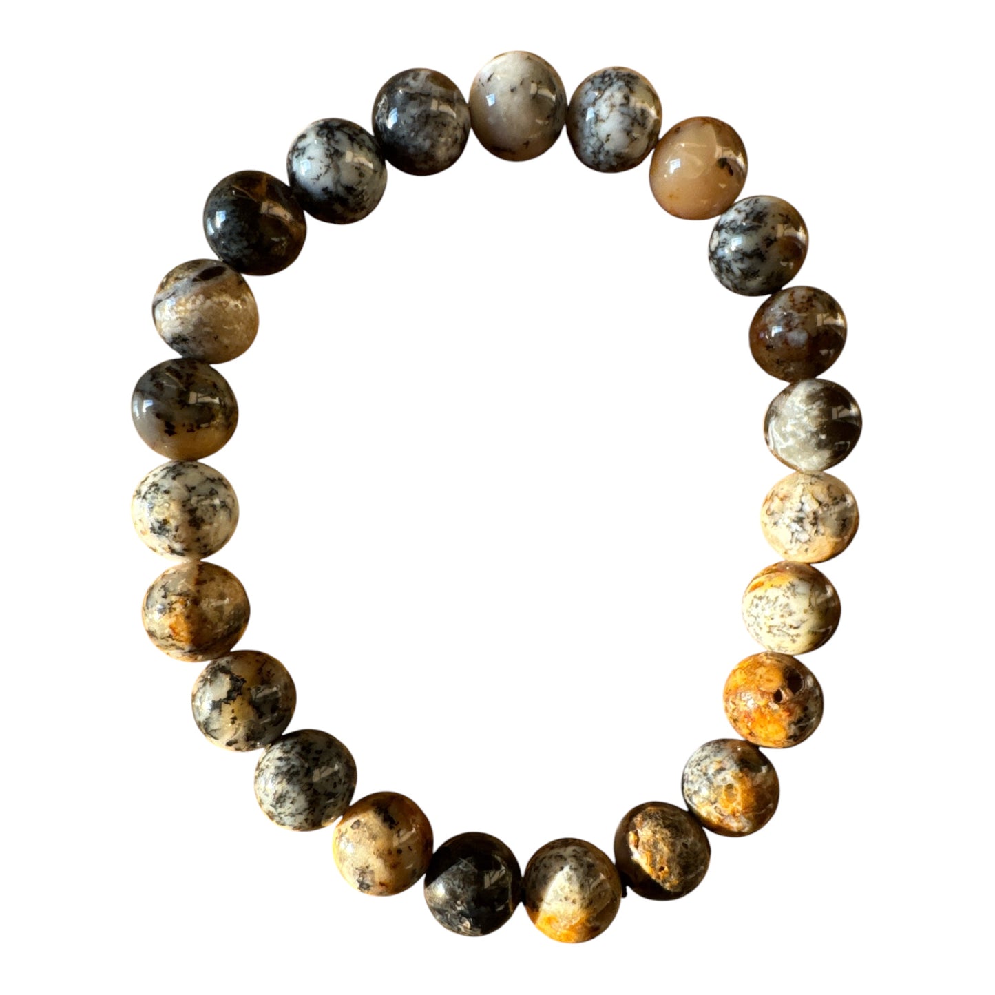 8mm round Dendritic Opal bracelet