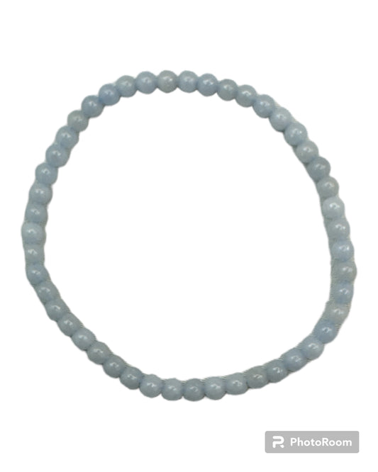 4mm round Angelite bracelet